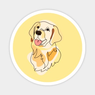 Golden retriever line art Magnet